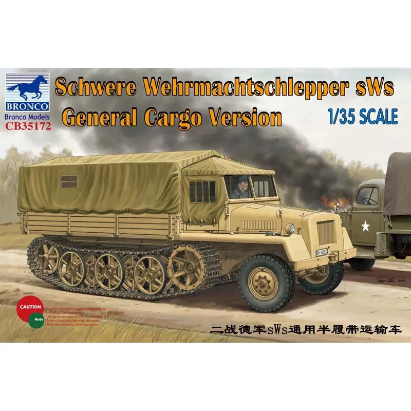 BRONCO CB35172 1/35 Schwere Wehrmachtschlepper sWs General Cargo Version - Scale Model Kit