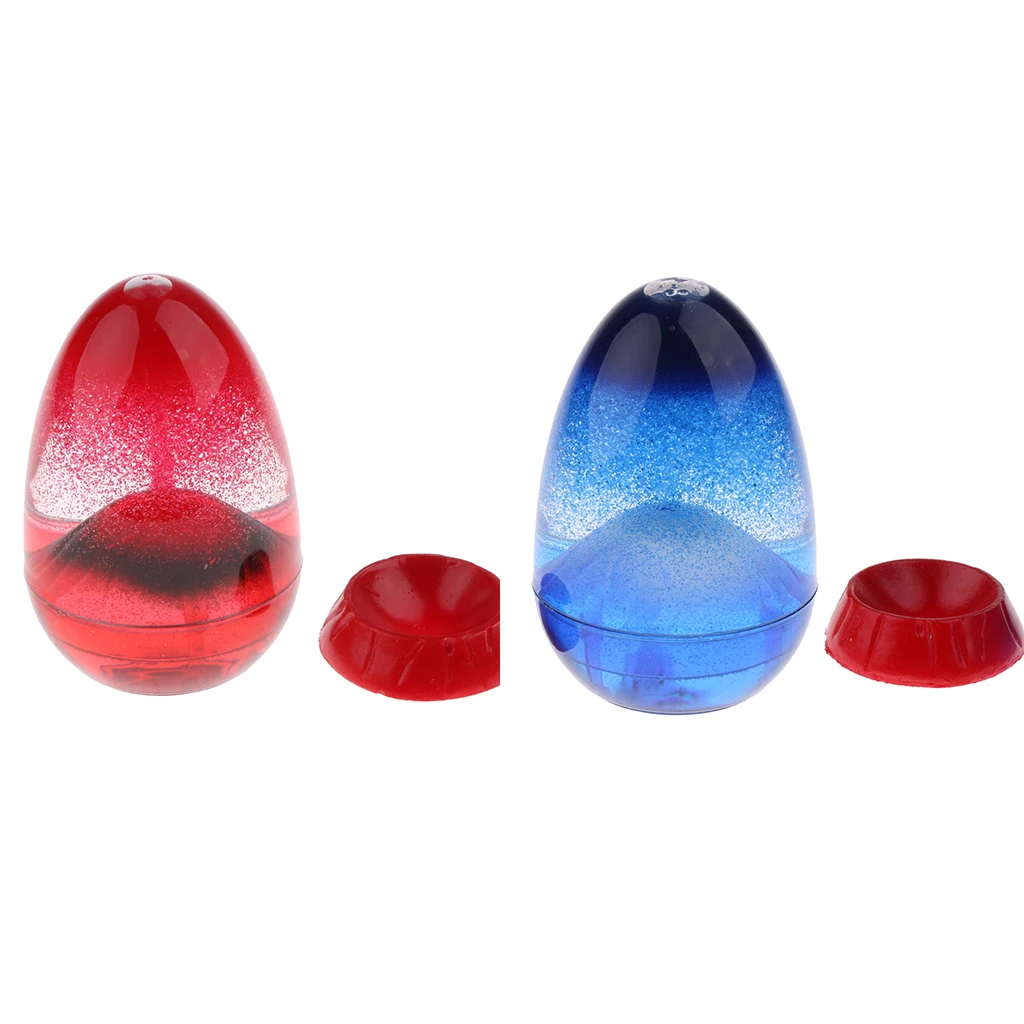 MagiDeal 2-set Volcano Eruption Egg Liquid Sandglass Hourglass Gadget Timer - 5min Shelf Display Home Decor Clock