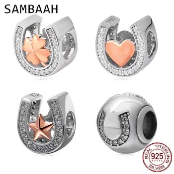 Sambaah 925 Sterling Silver Heart Lucky Star Shamrock Horseshoe Shape Charm Beads with CZ Stone fit Pandora Style Love Bracelet
Sambaah 925 Sterling Silver Heart Lucky Star Shamrock Horseshoe Shape Charm Beads with CZ Stone fit Pandora Style Love Bracelet