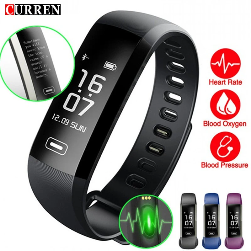 

CURREN R5 PRO Smart wrist Band Heartrate Blood Pressure Oxygen Oximeter Sport Bracelet Watch intelligent For iOS Android 2018