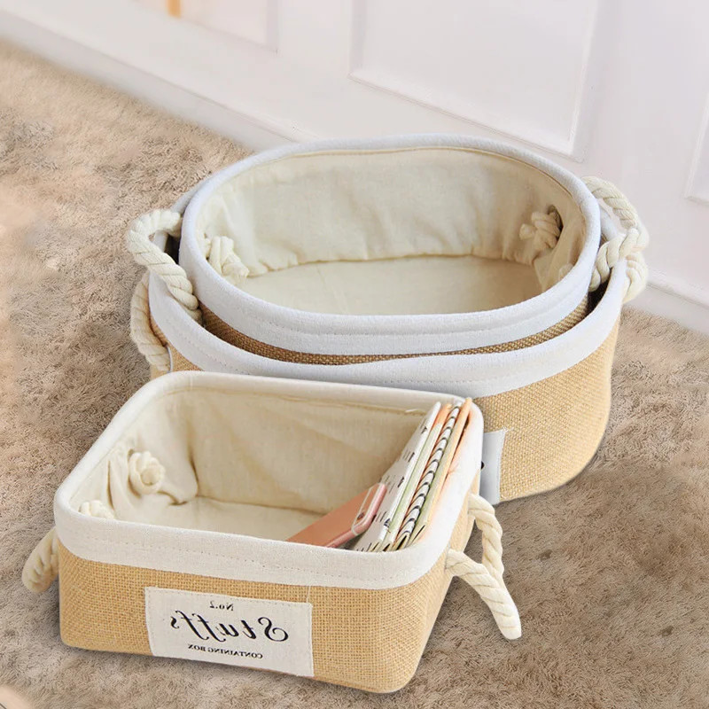 Portable Storage Basket Cotton Linen Storage Box Snacks Remote Control Desktop Home Cloth Fabrics Storage Box Square Oval Shape
Portable Storage Basket Cotton Linen Storage Box Snacks Remote Control Desktop Home Cloth Fabrics Storage Box Square Oval Shape