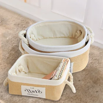 Portable Storage Basket Cotton Linen Storage Box Snacks Remote Control Desktop Home Cloth Fabrics Storage Box Square Oval Shape
Portable Storage Basket Cotton Linen Storage Box Snacks Remote Control Desktop Home Cloth Fabrics Storage Box Square Oval Shape