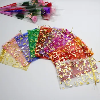 Heart Stamping Organza Bags Gold Thread Drawstring Voile Bag 25x35cm 13.8" 9.8" Christmas New Year Festival Gift Holder
Heart Stamping Organza Bags Gold Thread Drawstring Voile Bag 25x35cm 13.8" 9.8" Christmas New Year Festival Gift Holder