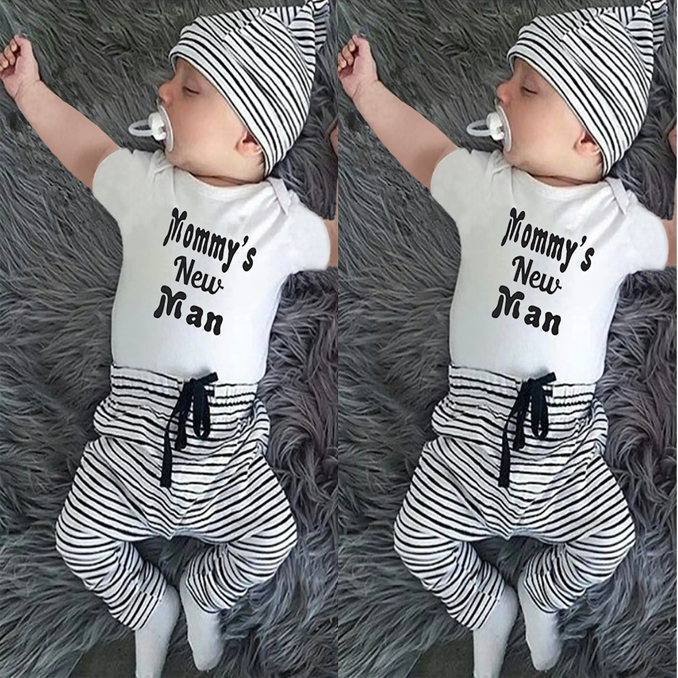 3pcs set newborn baby boy clothes lovely mommys new man letter