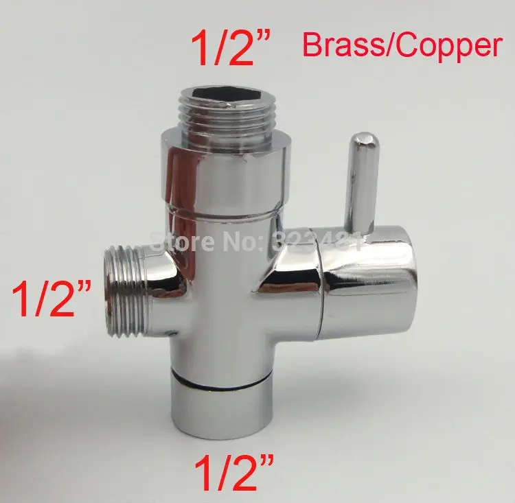 Brass UK 1/2" shattaf Diverter Bathroom Shower faucet accessories Toilet Bidet Valve Chrome Plated Free Shipping | Обустройство