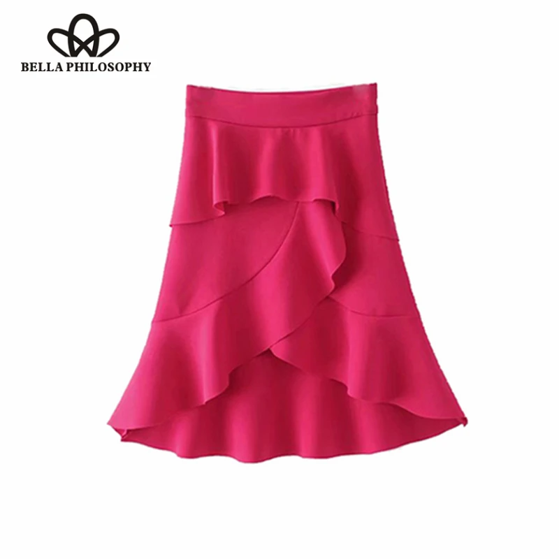Bella Philosophy 2018 Asymmetrical Ruffle Skirt women summer high low skirt rose red irregular casual layered
Bella Philosophy 2018 Asymmetrical Ruffle Skirt women summer high low skirt rose red irregular casual layered