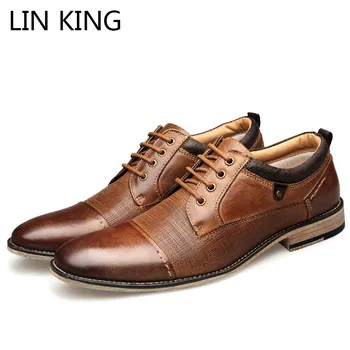 LIN KING Top Quality Plus Size Men Genuine Leather Dress Shoes Lace Up Low Top Casual Formal Shoes Spring Autumn Oxfords Shoes
LIN KING Top Quality Plus Size Men Genuine Leather Dress Shoes Lace Up Low Top Casual Formal Shoes Spring Autumn Oxfords Shoes
