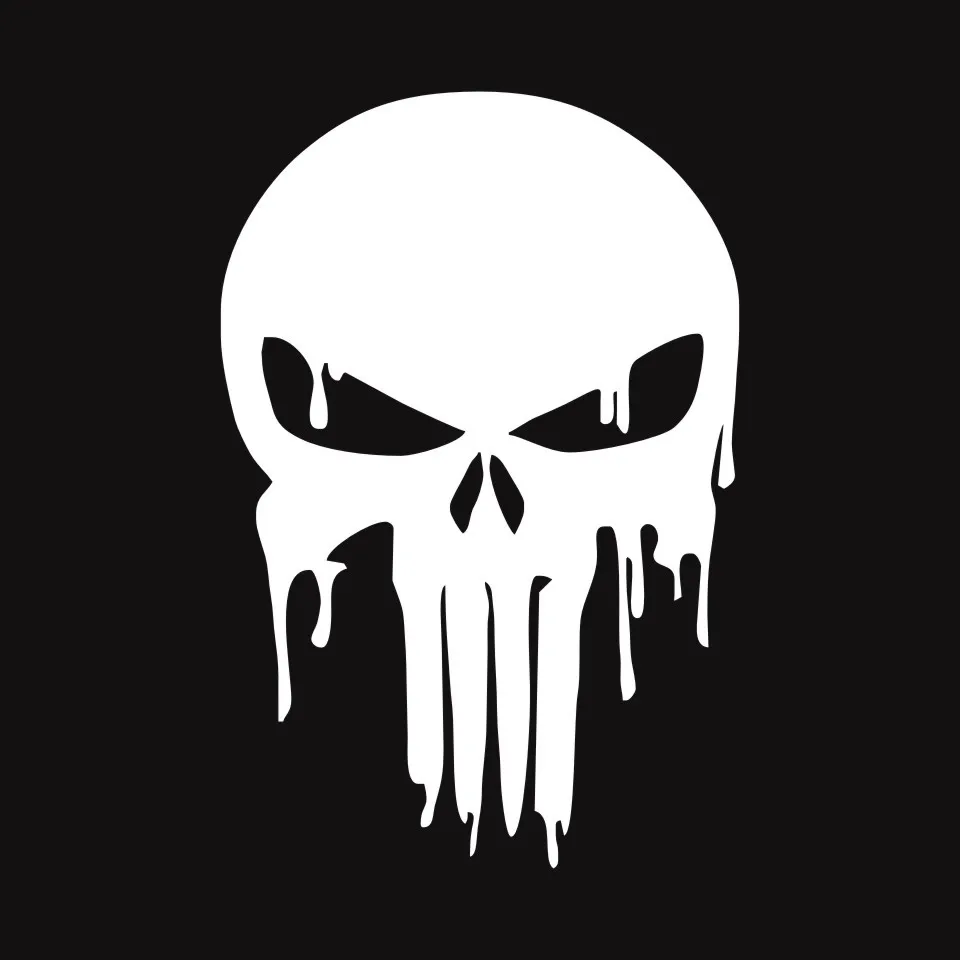 Cunymagos Dripping Melting Bloody Punisher Skull Vinyl Car Stickers Decals Motorcycle Decorative Accessories Sticker 15.210 (4)