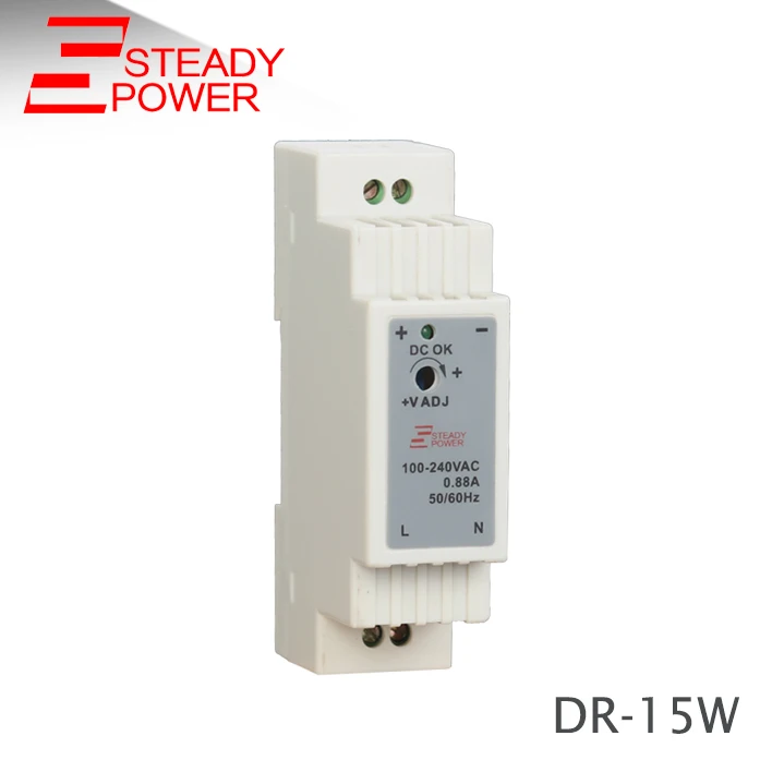 

Plastic case DR-15-12 ac-dc Din-Rail SMPS transformer 15w 12v 1.25a switching mode power supply 12vdc for led driver