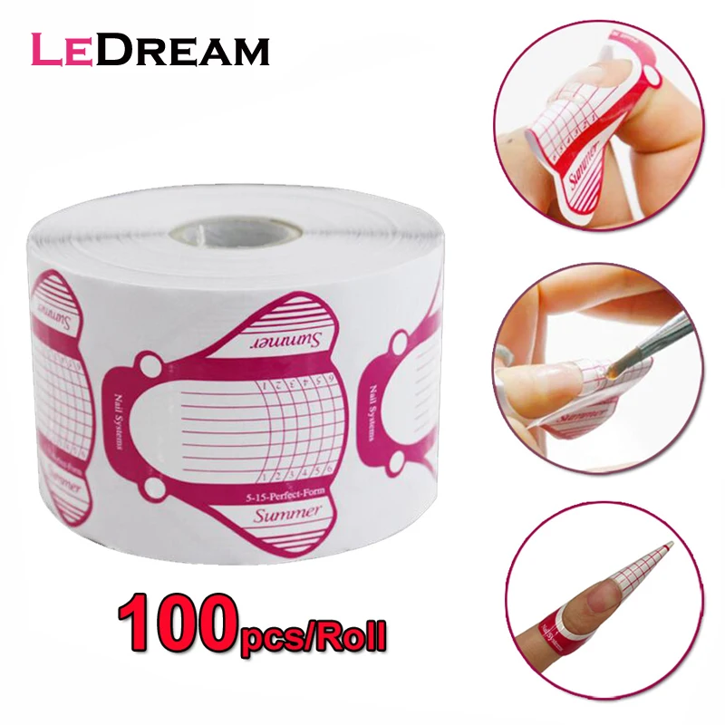High Quality 100pcs/roll Nail Form Pro Nail Art Guide Form Acrylic Tips Gel Extension Sticker Nail Polish Curl Form Accessory
High Quality 100pcs/roll Nail Form Pro Nail Art Guide Form Acrylic Tips Gel Extension Sticker Nail Polish Curl Form Accessory
