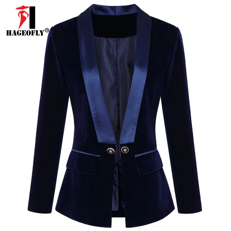 High Quality Dark Blue Black Blazer Long Sleeve Velvet Coats Shawl Collar Single Button Blazers Women Jacket Coat Female Autumn
High Quality Dark Blue Black Blazer Long Sleeve Velvet Coats Shawl Collar Single Button Blazers Women Jacket Coat Female Autumn
