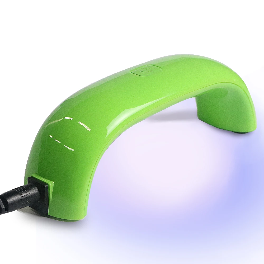 Синий бархат 9 Вт Mini-USB LED УФ-лампы для ногтей барабан зеленый цвет лампа лечения