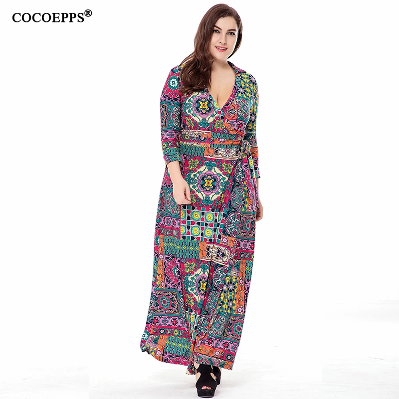 5XL 6XL 2019 Autumn Plus Size Women Long Dress Wrap V-neck Vintage Maxi Dresses Big Size floral Printed Dress 4XL Sexy Clothing
5XL 6XL 2019 Autumn Plus Size Women Long Dress Wrap V-neck Vintage Maxi Dresses Big Size floral Printed Dress 4XL Sexy Clothing