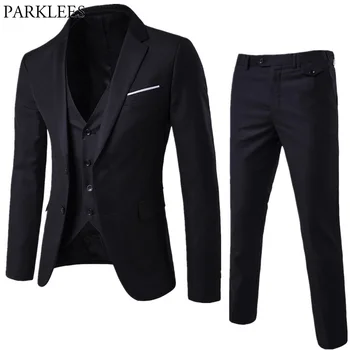 Mens Notched Lapel Single Breasted Two Button 3 Piece Suit Blazer Jacket Tuxedo Vest Trousers Set 2018 Business Work Dress Suits
Mens Notched Lapel Single Breasted Two Button 3 Piece Suit Blazer Jacket Tuxedo Vest Trousers Set 2018 Business Work Dress Suits