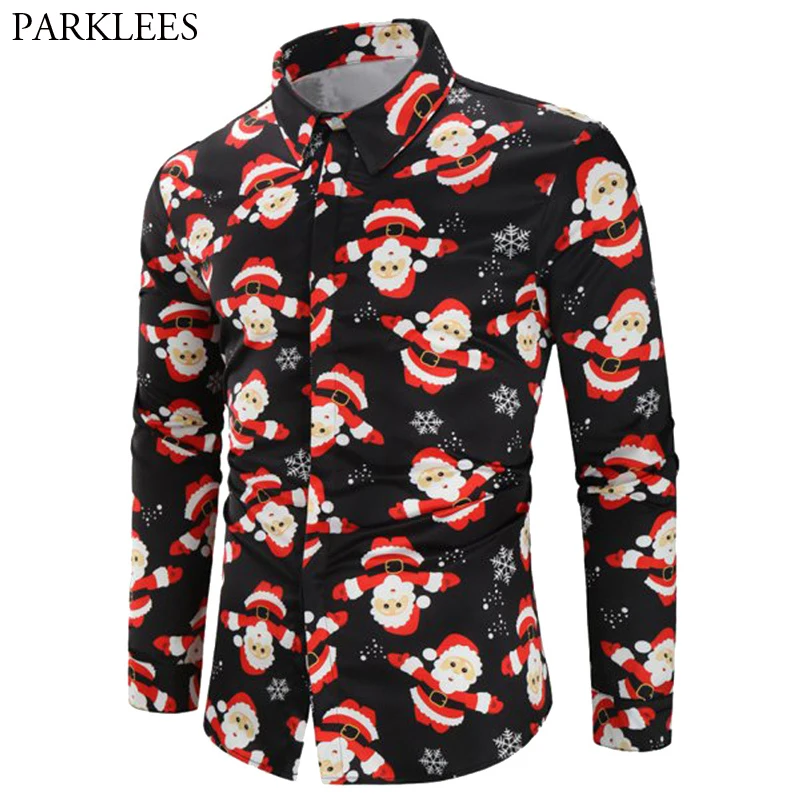 Santa Claus Print Black Christmas Shirt Men 2018 Fashion Brand Slim Fit Long Sleeve Chemise Homme Casual Xmas Party Shirt Male
Santa Claus Print Black Christmas Shirt Men 2018 Fashion Brand Slim Fit Long Sleeve Chemise Homme Casual Xmas Party Shirt Male