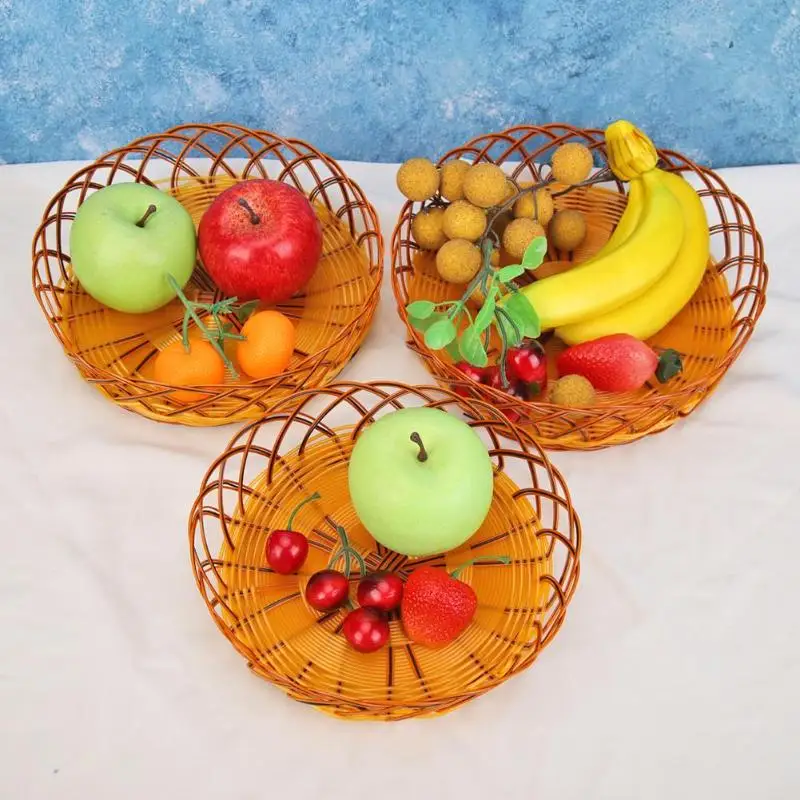 Simulation Rattan Woven Basket Round Fruit Hollow Storage Box Snack Holder Kitchen Storage Box
Simulation Rattan Woven Basket Round Fruit Hollow Storage Box Snack Holder Kitchen Storage Box