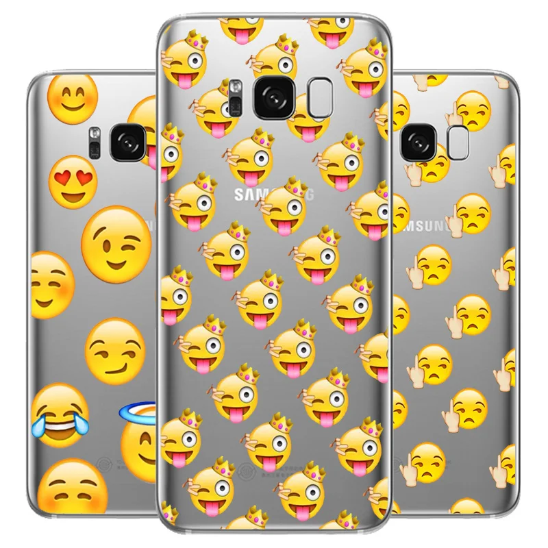 

N397 Smile Emoji Soft TPU Silicone Cover For Samsung Galaxy S5 S6 S7 S8 S9 S10 S10E Lite Edge Plus Case