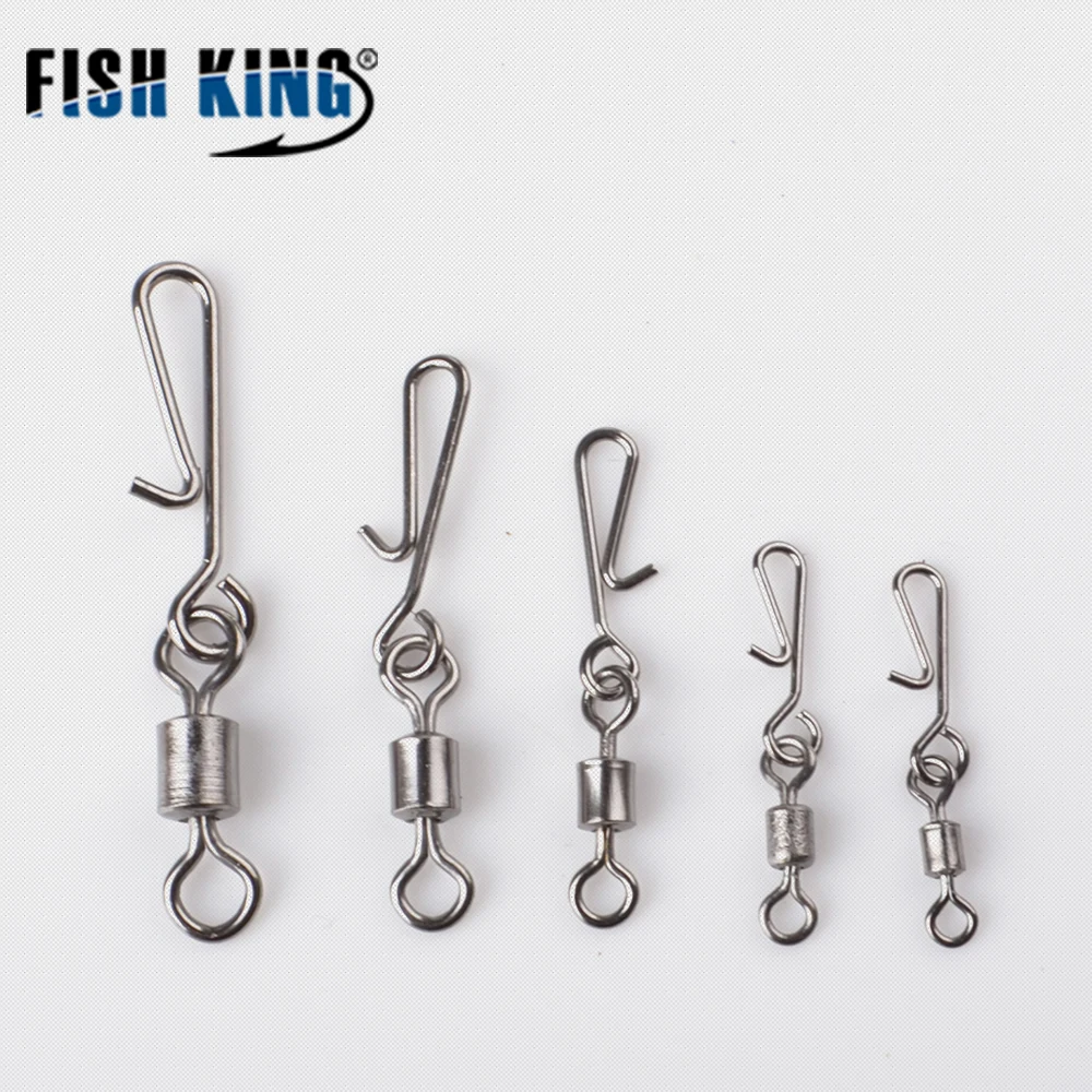 FISH KING 5PCS/Lot 2# 4# 6# 8# 10#Fishing High Speed Double Rolling Swivel Fish Hook Lure Connector Terminal Fishing Tackle
FISH KING 5PCS/Lot 2# 4# 6# 8# 10#Fishing High Speed Double Rolling Swivel Fish Hook Lure Connector Terminal Fishing Tackle