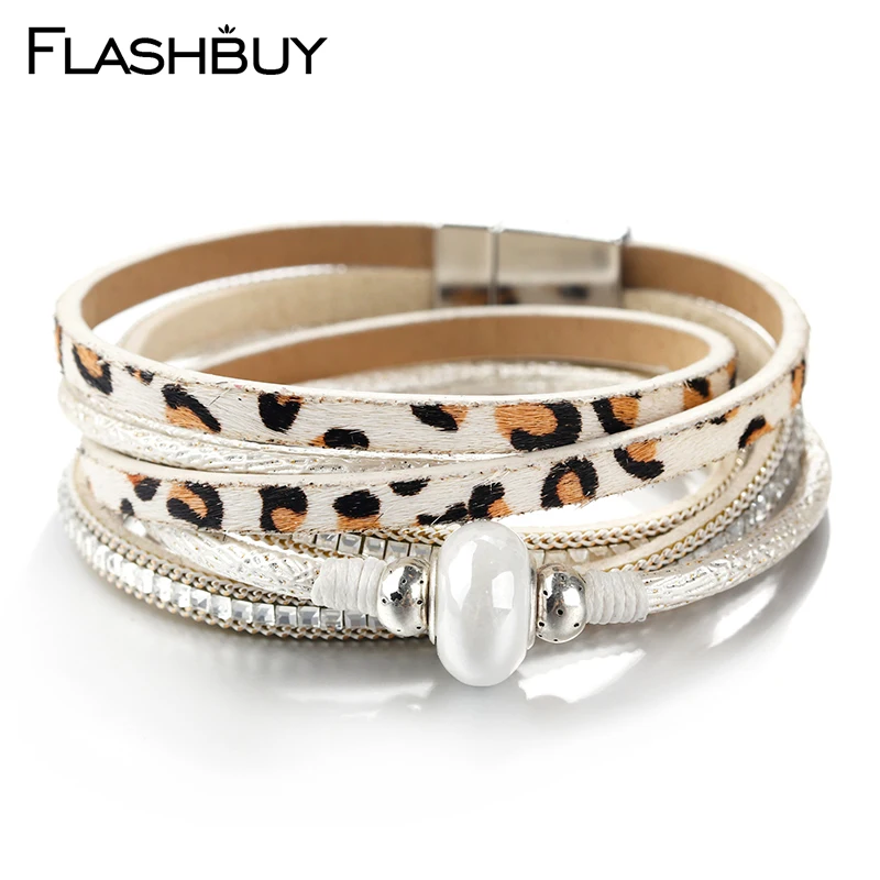 Flashbuy Leopard Leather Bangles for Women Animal Pattern Female Multilayer Bracelets Ceramic Beads Bangle Female Bracelet
Flashbuy Leopard Leather Bangles for Women Animal Pattern Female Multilayer Bracelets Ceramic Beads Bangle Female Bracelet