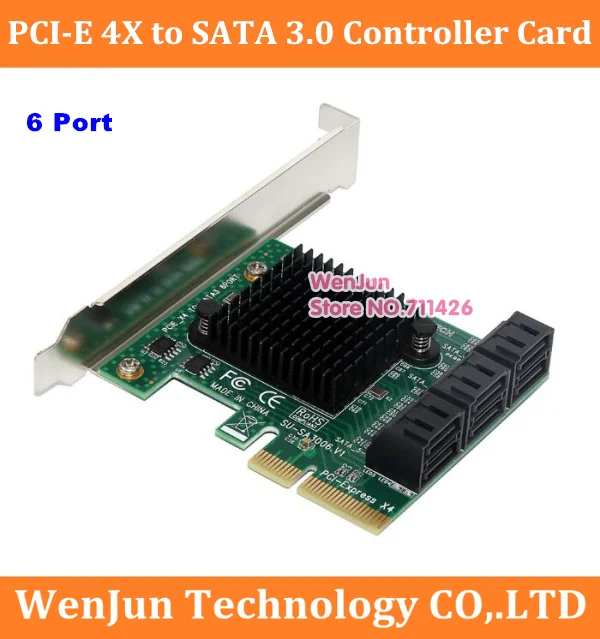 SATA Card 6 Port SATA 3.0 PCI-E PCI Express 4x Controller Card with Bracket PCI-E 4X to SATAIII 6Gbps Expansion Card Adapter
SATA Card 6 Port SATA 3.0 PCI-E PCI Express 4x Controller Card with Bracket PCI-E 4X to SATAIII 6Gbps Expansion Card Adapter