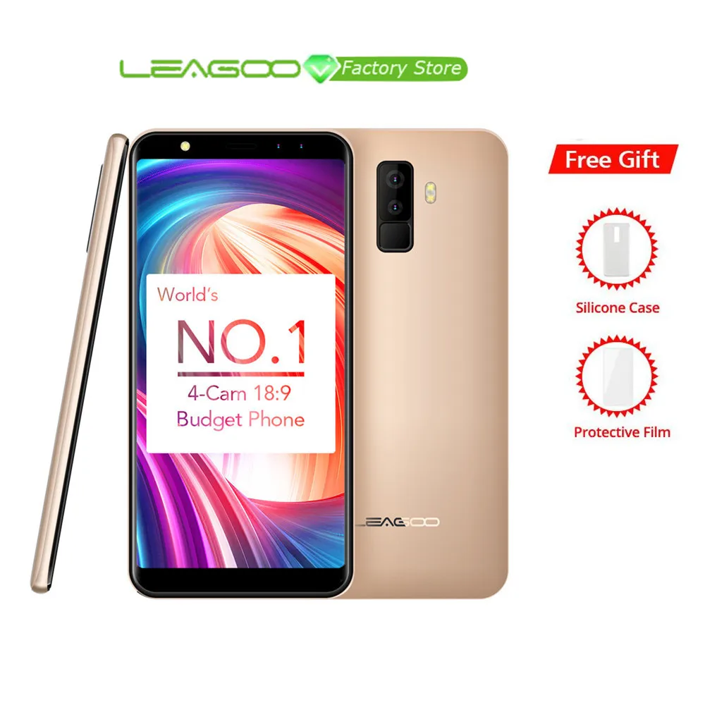 

Leagoo M9 18:9 Full Screen Four-Cams Android 7.0 MT6580A 5.5" Quad Core 2GB RAM 16GB ROM 8.0MP Fingerprint 3G WCDMA Mobile Phone