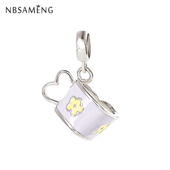 New 100% 925 Sterling Silver Bead Charm Heart Shape Coffee Mug Cup Pendant Enamel Charms Fit Pandora Bracelets DIY Women Jewelry
New 100% 925 Sterling Silver Bead Charm Heart Shape Coffee Mug Cup Pendant Enamel Charms Fit Pandora Bracelets DIY Women Jewelry