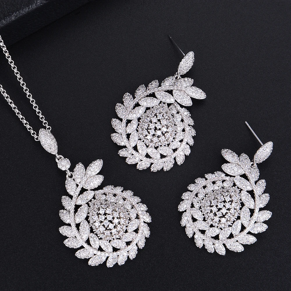 Fashion Silver Color Olive Leaves Pendant Necklace And Dangle Earrings Sets For Women Wedding Engagement Jewlery
Fashion Silver Color Olive Leaves Pendant Necklace And Dangle Earrings Sets For Women Wedding Engagement Jewlery
