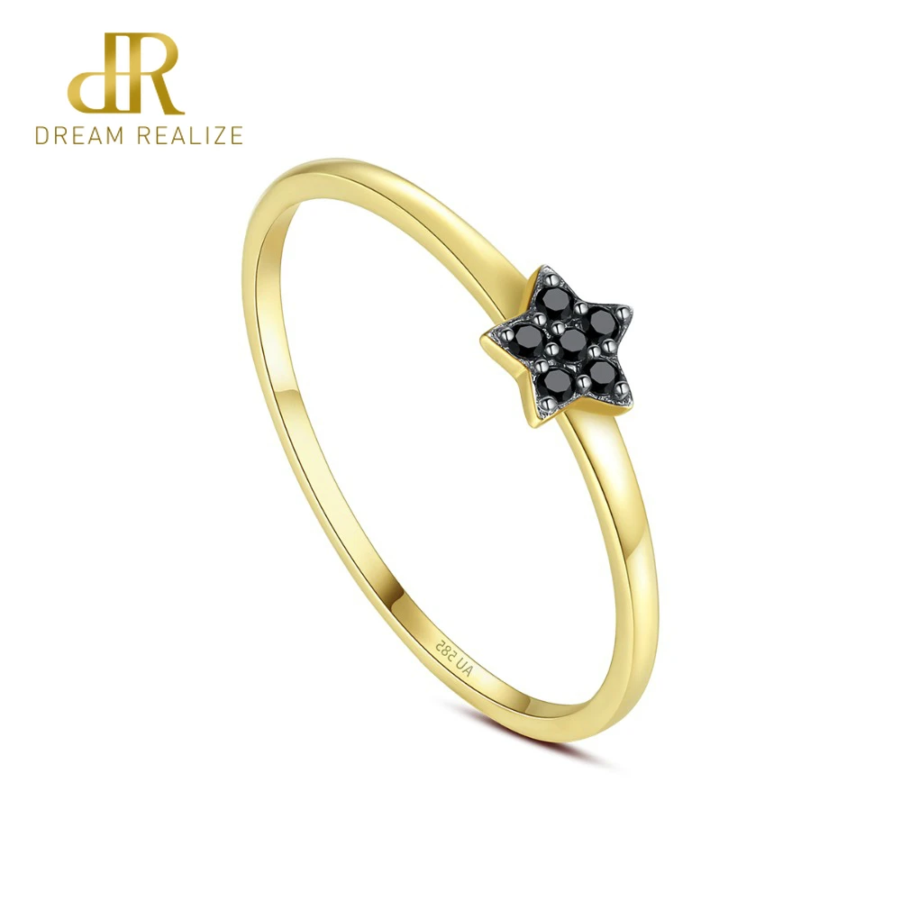 DR Genuine 14K Yellow Gold Black Cubic Zircon Star Shaped Wedding Bands Rings for Women Fashion Circle Bridals Rings Jewelry
DR Genuine 14K Yellow Gold Black Cubic Zircon Star Shaped Wedding Bands Rings for Women Fashion Circle Bridals Rings Jewelry