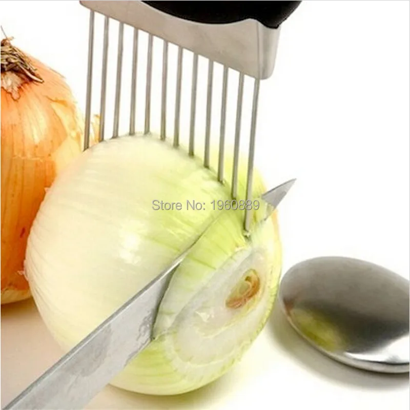 Easy Onion Holder Slicer Vegetable tools Tomato Cutter Stainless Steel Kitchen Gadgets No More Stinky Hands
Easy Onion Holder Slicer Vegetable tools Tomato Cutter Stainless Steel Kitchen Gadgets No More Stinky Hands