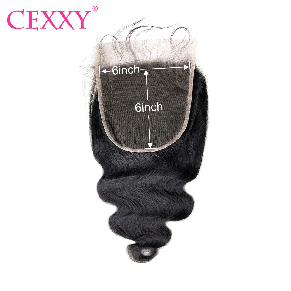 CEXXY 100% Peruvian Human Hair Body Wave 10-20 Inch 6x6 Transparent Lace Closure Pre Plucked Natural Color Closure Free Shipping
CEXXY 100% Peruvian Human Hair Body Wave 10-20 Inch 6x6 Transparent Lace Closure Pre Plucked Natural Color Closure Free Shipping