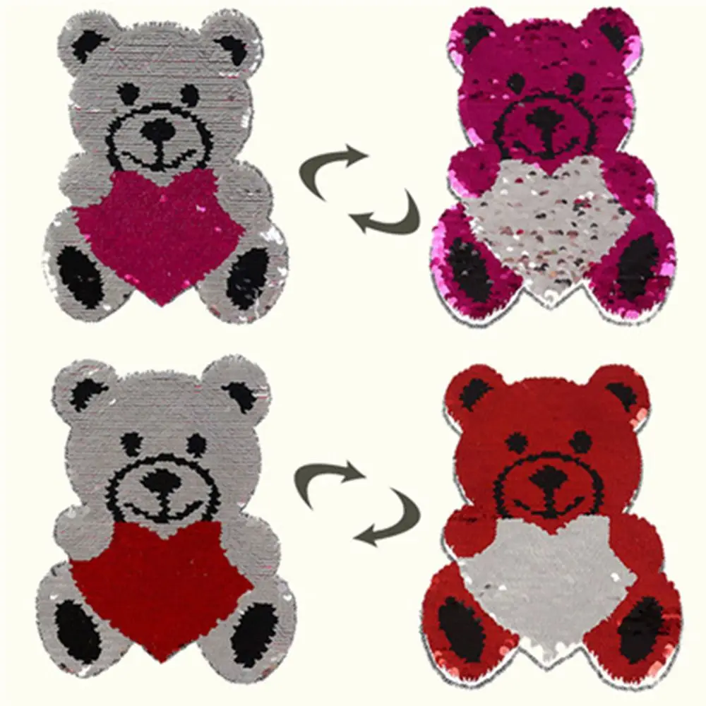 5PC Cute Bear Shape Reversible Color Changing Sequins Sewing Clothes DIY Applique Clothing Jeans Craft
5PC Cute Bear Shape Reversible Color Changing Sequins Sewing Clothes DIY Applique Clothing Jeans Craft