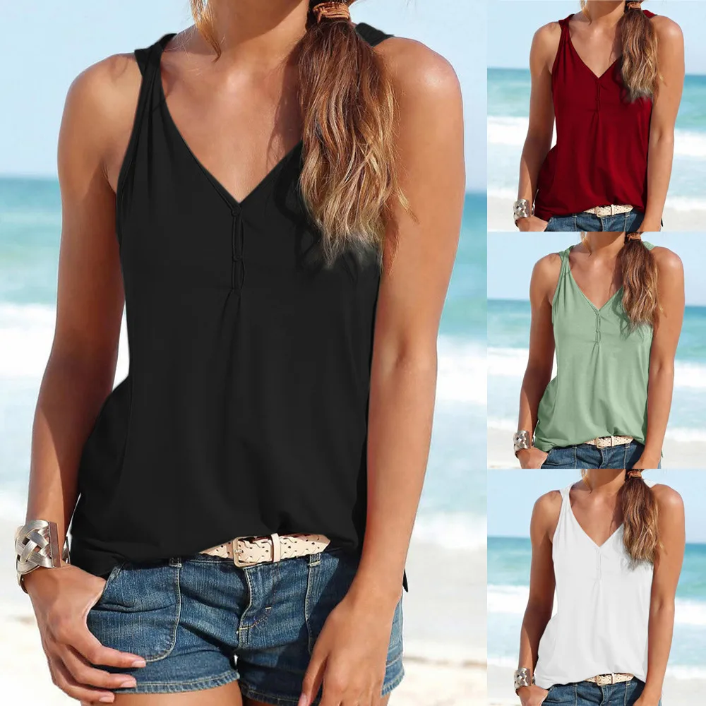 Womens Fashion Summer Strappy Vest Top Sleeveless Shirt Blouse Casual Tank Tops Solid Shirt V Neck Blouses
Womens Fashion Summer Strappy Vest Top Sleeveless Shirt Blouse Casual Tank Tops Solid Shirt V Neck Blouses