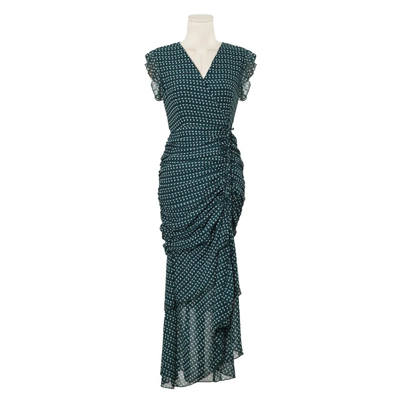 PERHAPS U green khaki v neck chiffon print tank sarafan sleeveless ruffle drawstring mermaid trumpet maxi long dress D0714
PERHAPS U green khaki v neck chiffon print tank sarafan sleeveless ruffle drawstring mermaid trumpet maxi long dress D0714