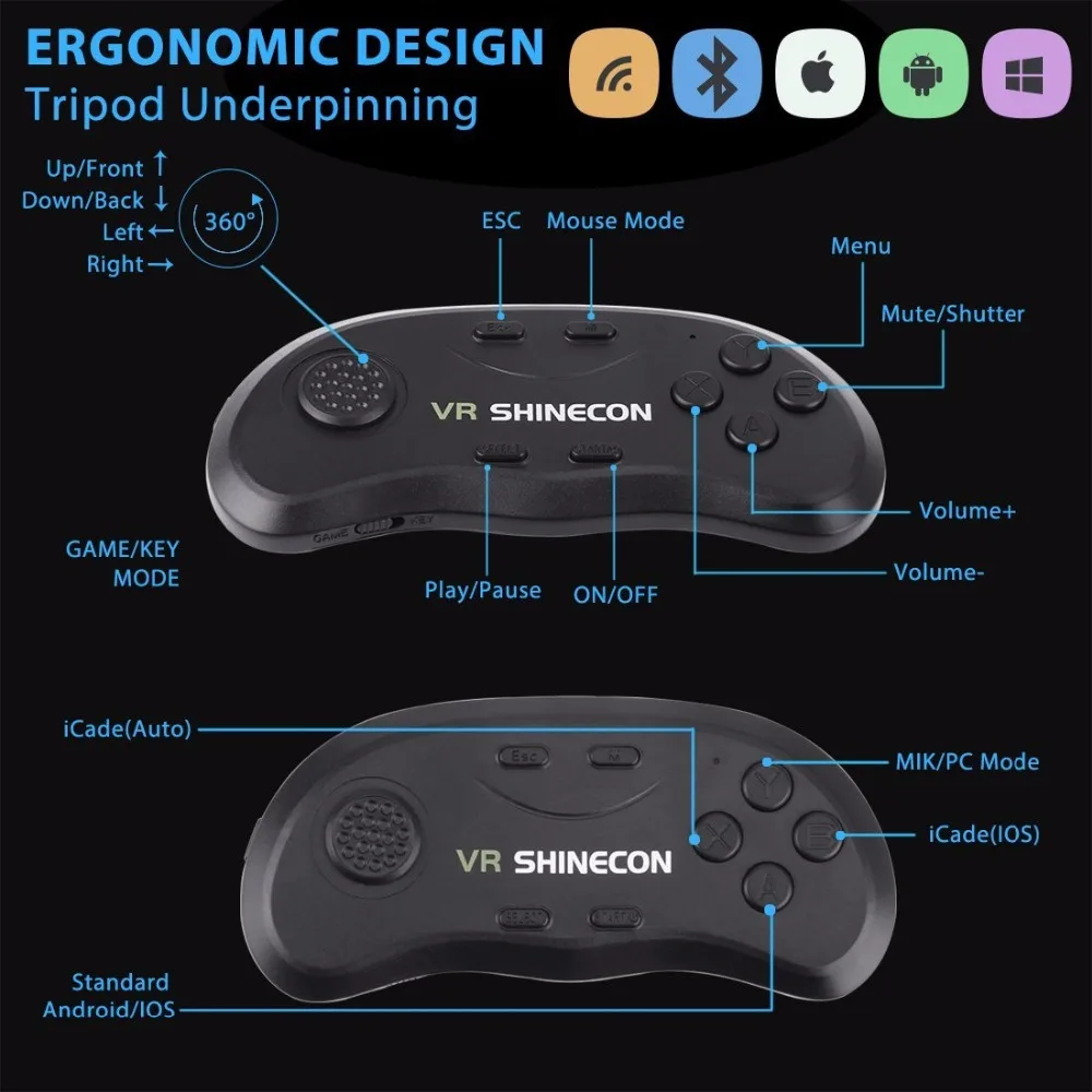 Shinecon mis à niveau Z4 VR grande expérience de visualisation Immersive Vr box 3D lunettes de réalité virtuelle avec casque stéréo avec gampad Shinecon mis à niveau Z4 VR grande expérience de visualisation Immersive Vr box 3D lunettes de réalité virtuelle avec casque stéréo avec gampad