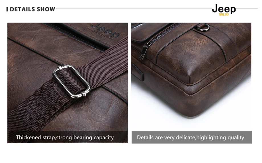 JEEP BULUO Men Briefcase Bag High Quality Business Famous Brand Leather Shoulder Messenger Bags Office Handbag 13.3 inch Laptop JEEP BULUO Men Briefcase Bag High Quality Business Famous Brand Leather Shoulder Messenger Bags Office Handbag 13.3 inch Laptop