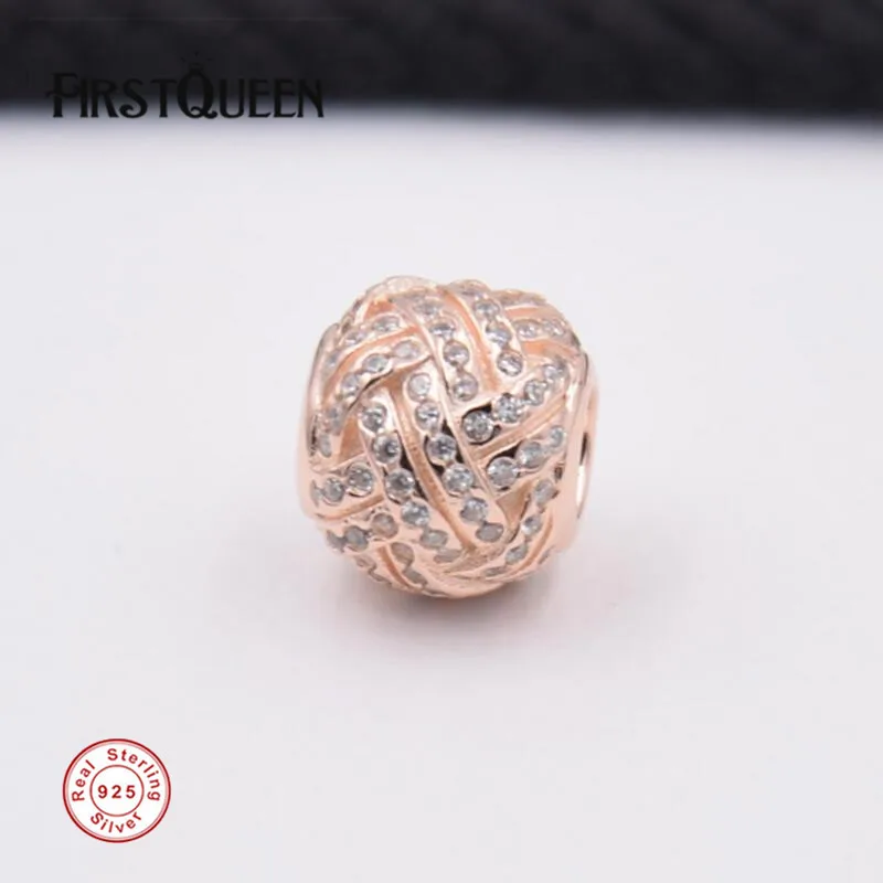 FirstQueen Top Quality 14k Rose Gold Colour Sparkling Love Knot Charms Fit Bracelet Argent 925 Christmas Charm Fine Jewelry
FirstQueen Top Quality 14k Rose Gold Colour Sparkling Love Knot Charms Fit Bracelet Argent 925 Christmas Charm Fine Jewelry