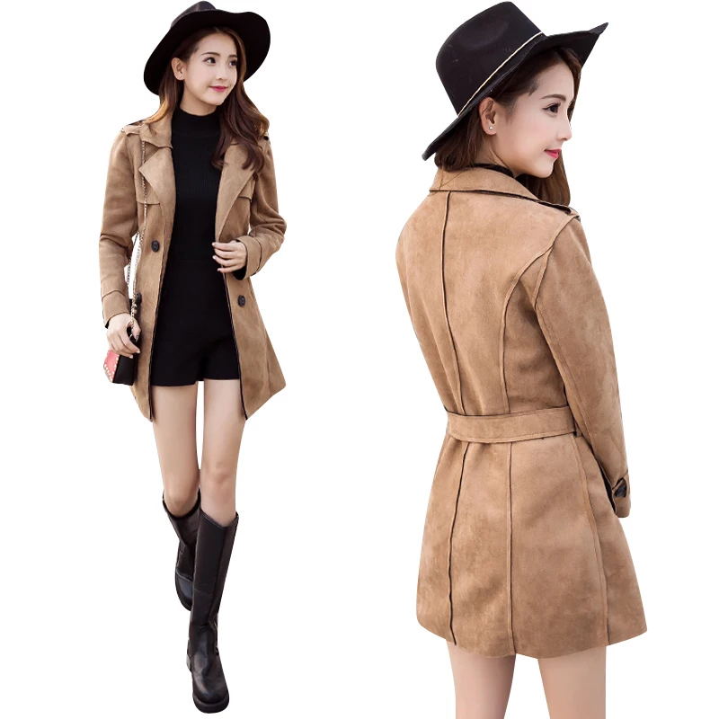 Spring and autumn new coat women Korean version of the long section of Slim was thin winter Suede windbreaker TB967
Spring and autumn new coat women Korean version of the long section of Slim was thin winter Suede windbreaker TB967