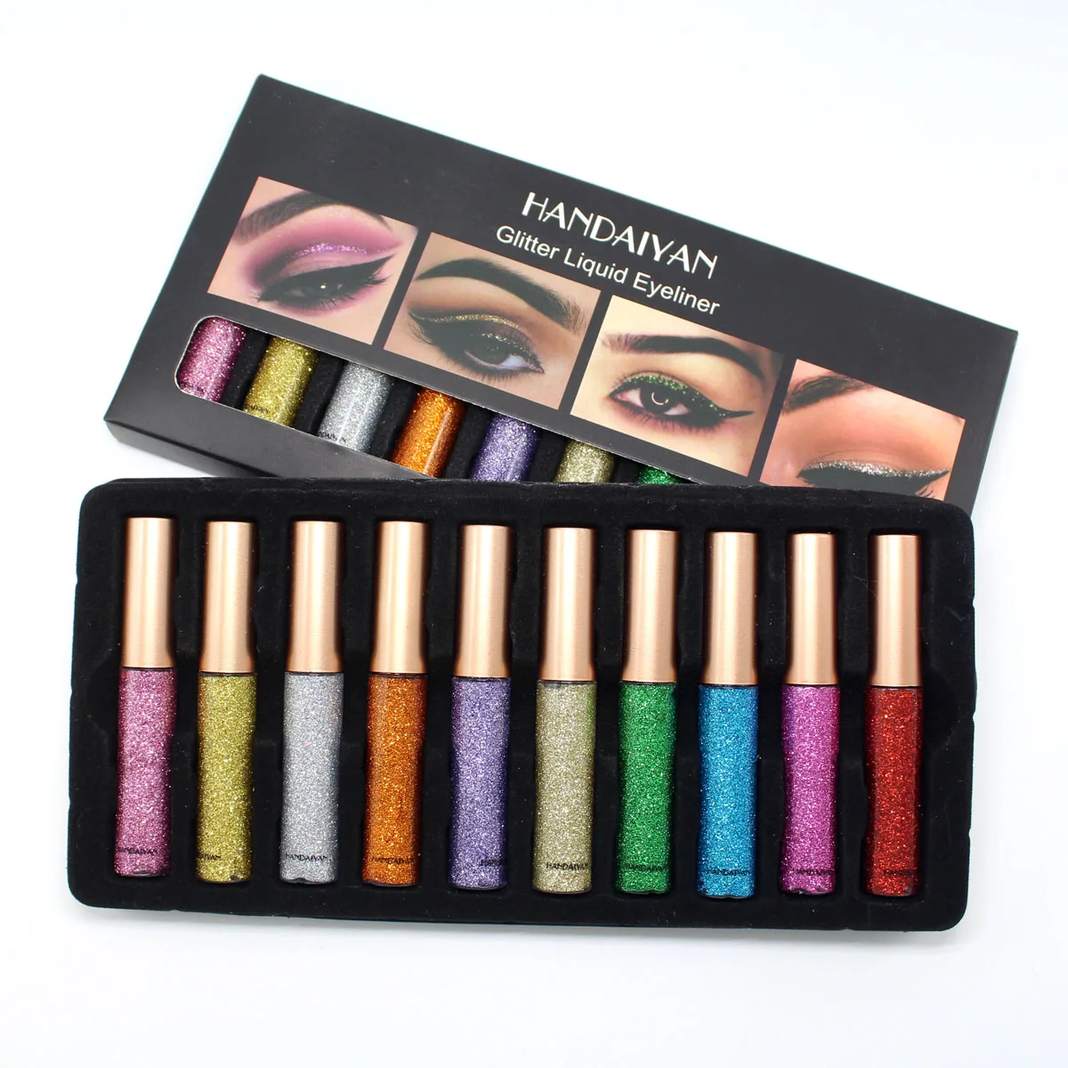 10PCS/SET Brand Glitter EyeLiner Eyeshadow Sparkly Eye Liner Pigmented White Liquid Eyeliner Shadows Makeup Set Cosmetics
10PCS/SET Brand Glitter EyeLiner Eyeshadow Sparkly Eye Liner Pigmented White Liquid Eyeliner Shadows Makeup Set Cosmetics