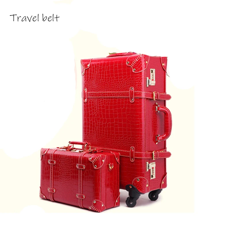 

Leather-like material Retro, stylish, perfect Women 22/24 inch size Rolling Luggage and handbag Spinner Brand Suitcase