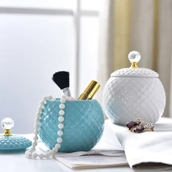 Nordic Ceramic Jewelry Box Makeup Organizer Desktop finishing Spotted Pattern Storage Jar Kitchen Decorative Ornaments
Nordic Ceramic Jewelry Box Makeup Organizer Desktop finishing Spotted Pattern Storage Jar Kitchen Decorative Ornaments