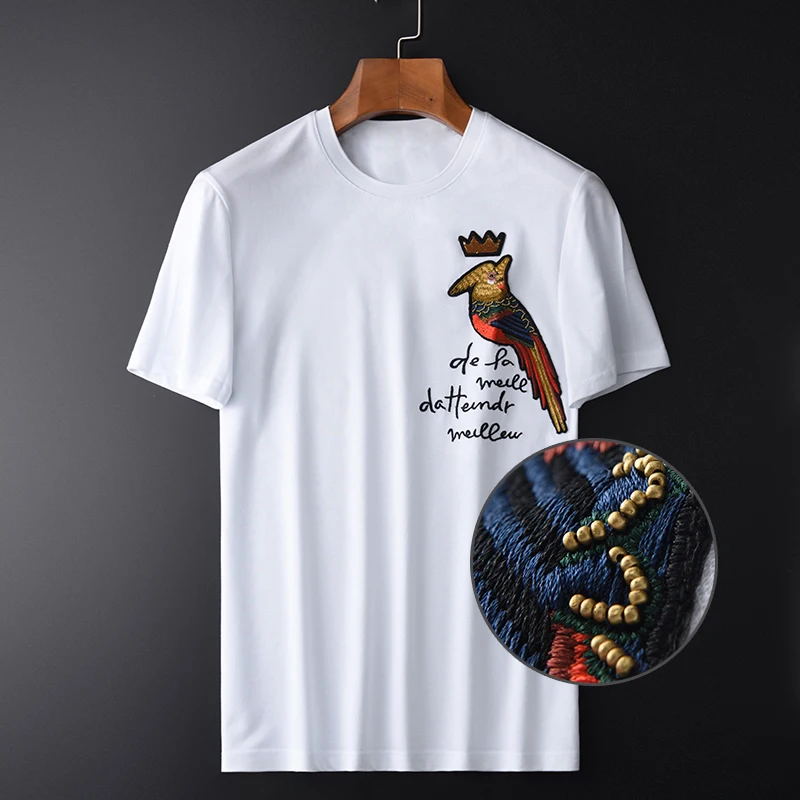 Minglu Embroidered Men T-shirts Luxury Cotton Spandex Short Sleeve Mens T-shirts Plus Size 3XL 4XL Summer Slim Fit Man T-shirts
Minglu Embroidered Men T-shirts Luxury Cotton Spandex Short Sleeve Mens T-shirts Plus Size 3XL 4XL Summer Slim Fit Man T-shirts