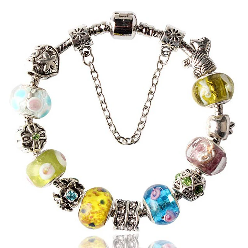 2015 European Charm Beads Fits Pandora Style Bracelets 4 Colors Fashion 925 Silver Field of Daisies Murano Glass Charm Bracelet
2015 European Charm Beads Fits Pandora Style Bracelets 4 Colors Fashion 925 Silver Field of Daisies Murano Glass Charm Bracelet