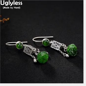Uglyless S S925 Sterling Silver Natural Jade Lotus Earrings Vintage Women Luxury Jasper Brincos Hollow Triangle Jewelry Tassels
Uglyless S S925 Sterling Silver Natural Jade Lotus Earrings Vintage Women Luxury Jasper Brincos Hollow Triangle Jewelry Tassels
