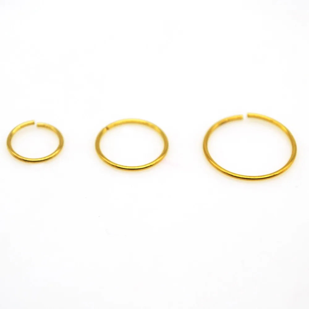 Gold Seamless Nose Hoops Bendable 316L Surgical Steel choose Sizes Earring Tragus Cartilage Septum Lip Popular Body Jewelry
Gold Seamless Nose Hoops Bendable 316L Surgical Steel choose Sizes Earring Tragus Cartilage Septum Lip Popular Body Jewelry