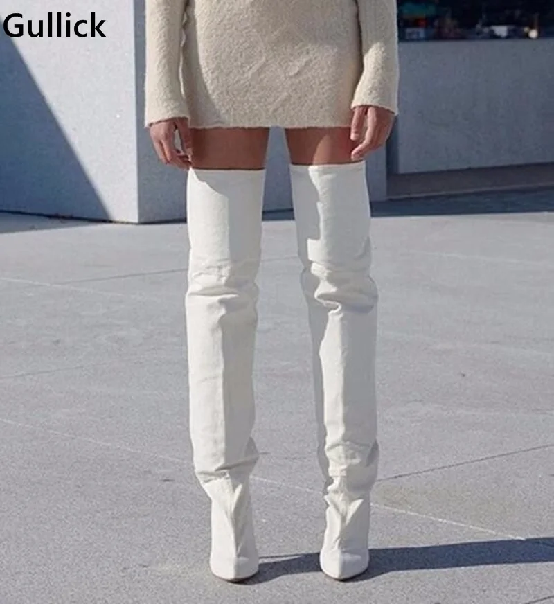 skinny girl thigh high boots