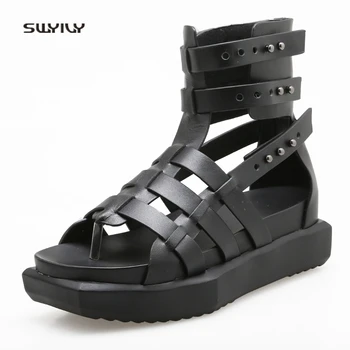 SWYIVY Womens Sandals Rome Shoes Summer 2018 High Top Casual Shoes Platform Genuine Leather Woman Sandals Filp Flops Rivet
SWYIVY Womens Sandals Rome Shoes Summer 2018 High Top Casual Shoes Platform Genuine Leather Woman Sandals Filp Flops Rivet