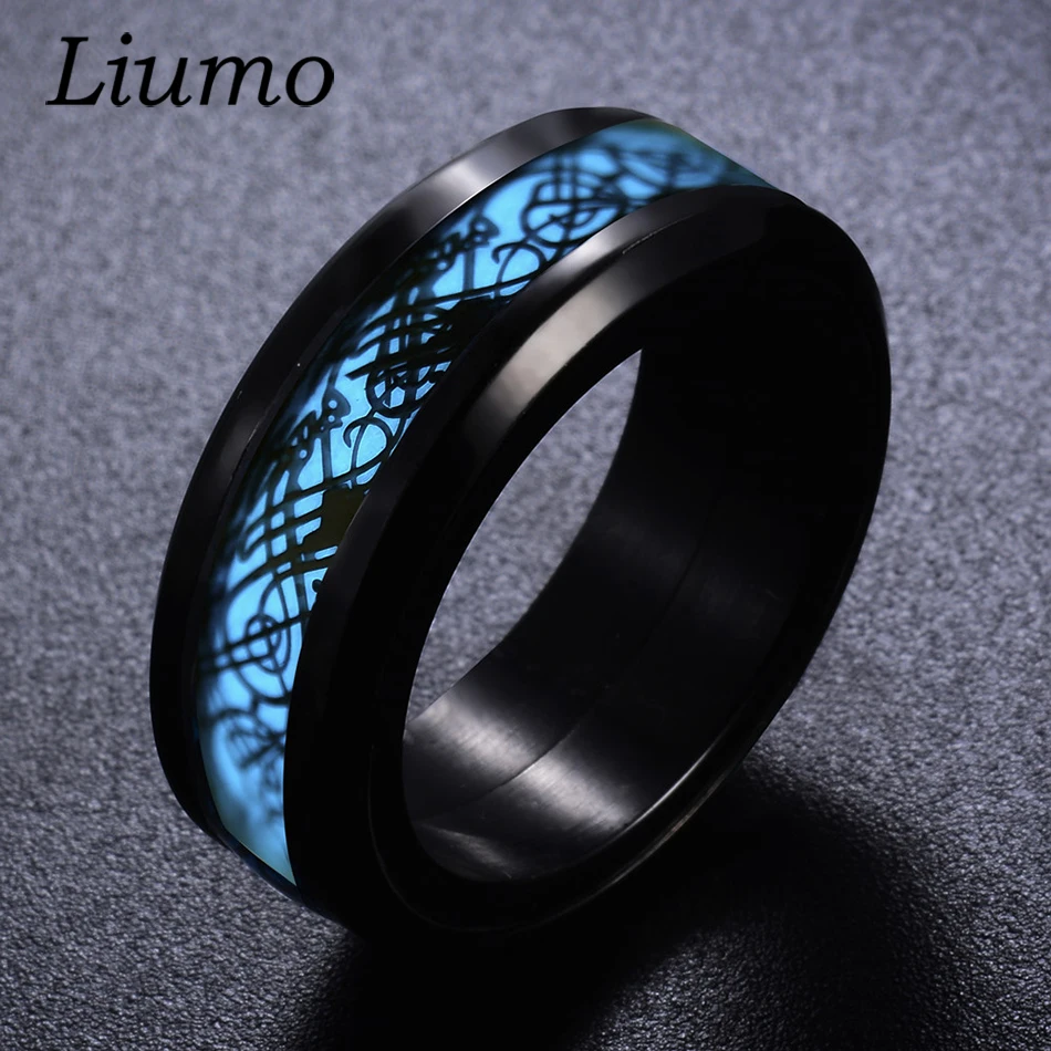 Liumo Carbon Fiber Black Blue Color Glow In The Dark Dragon Spinner Rotate 316L Titanium Stainless Steel Men Ring Lr457
Liumo Carbon Fiber Black Blue Color Glow In The Dark Dragon Spinner Rotate 316L Titanium Stainless Steel Men Ring Lr457