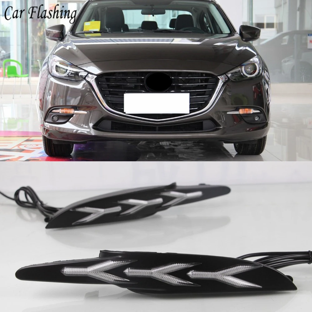 Car flashing 1Pair DRL LED Daytime Running Light Fog Lamp With yellow Flowing Turning Signal light For Mazda 3 Axela 2017 2018
Car flashing 1Pair DRL LED Daytime Running Light Fog Lamp With yellow Flowing Turning Signal light For Mazda 3 Axela 2017 2018