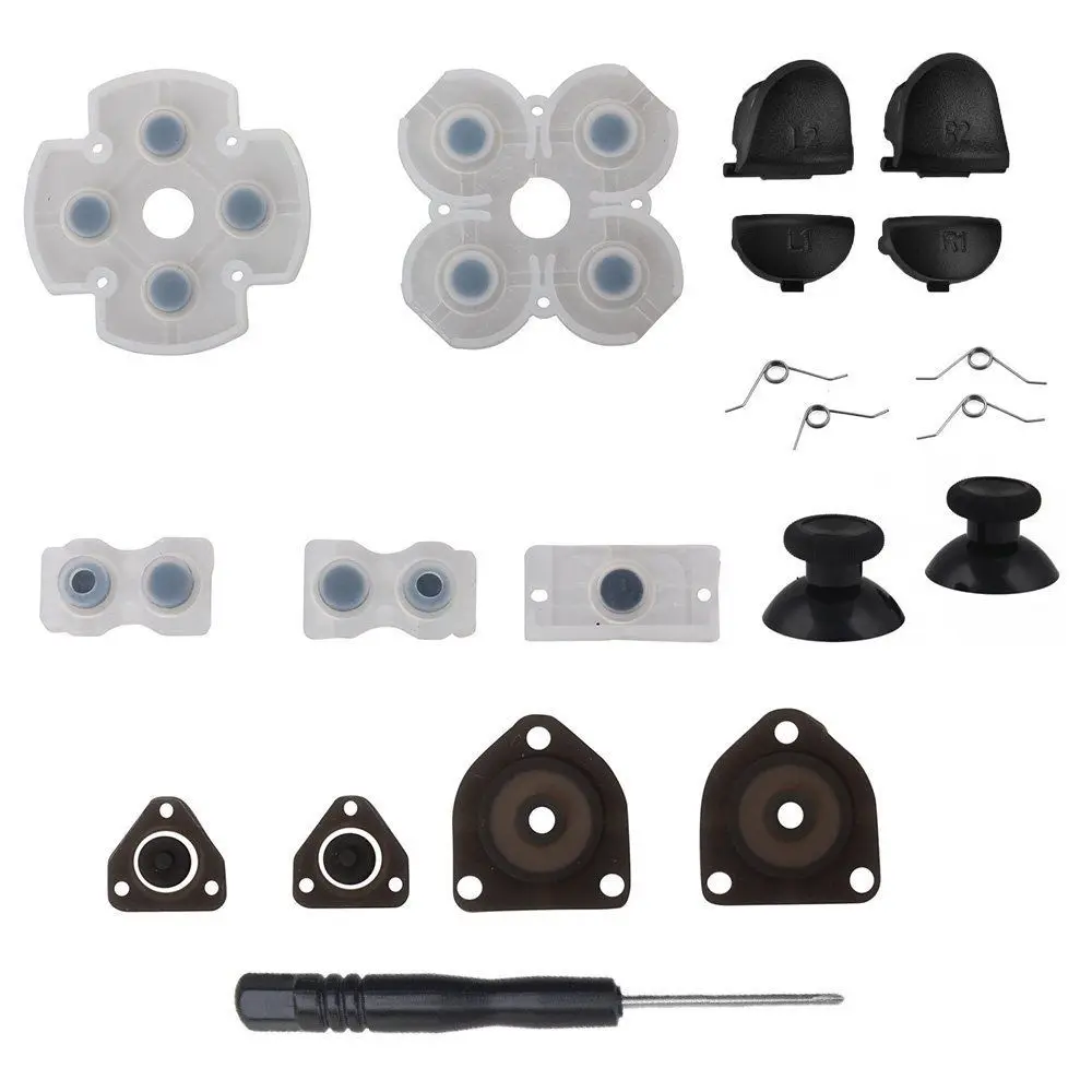 For PS4 Controller L1 R1 L2 R2 Trigger Buttons 3D analog Cap Conductive Rubber Pad Screwdriver | Электроника