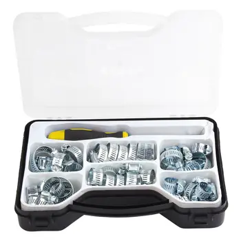 51pc Assorted Hose Clamp Set Clamps Jubilee Clip Type Clips Inc Driver Tool For Car RV Camper Caravan
51pc Assorted Hose Clamp Set Clamps Jubilee Clip Type Clips Inc Driver Tool For Car RV Camper Caravan